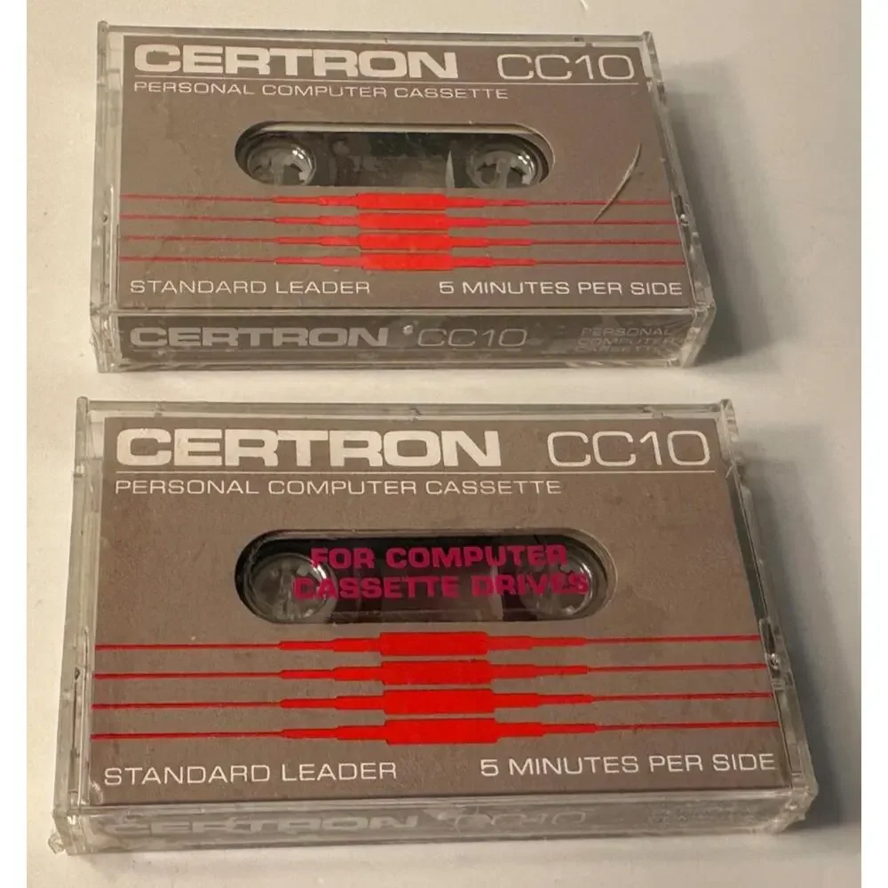 Lot 2 Cetron CC10 Personal Computer Cassette Tapes New Sealed 5 Minutes Per Side